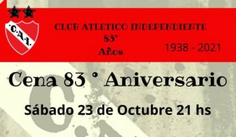 Se viene la cena aniversario del Club Atlético Independiente
