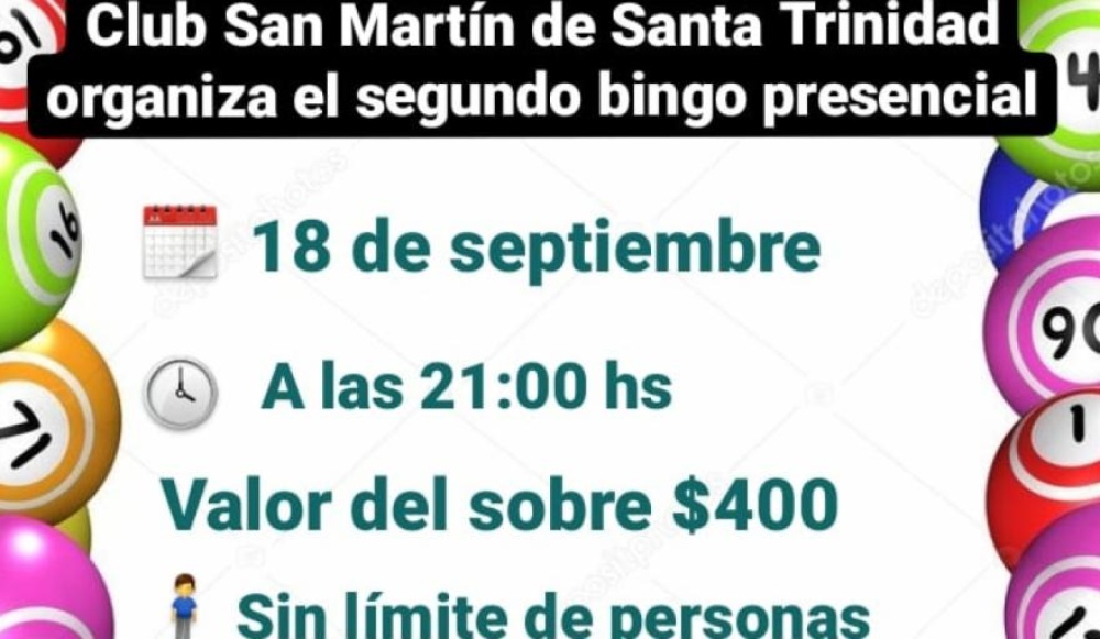 Bingo Familiar “presencial” en el SanMa de Pueblo Santa Trinidad
