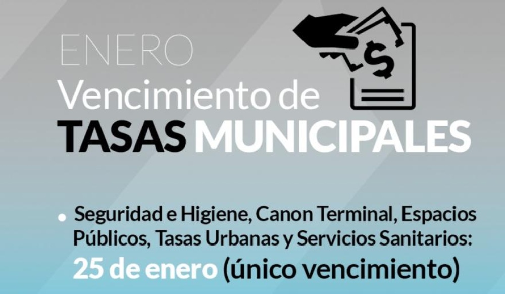 Vencimiento de Tasas Municipales del mes de enero

