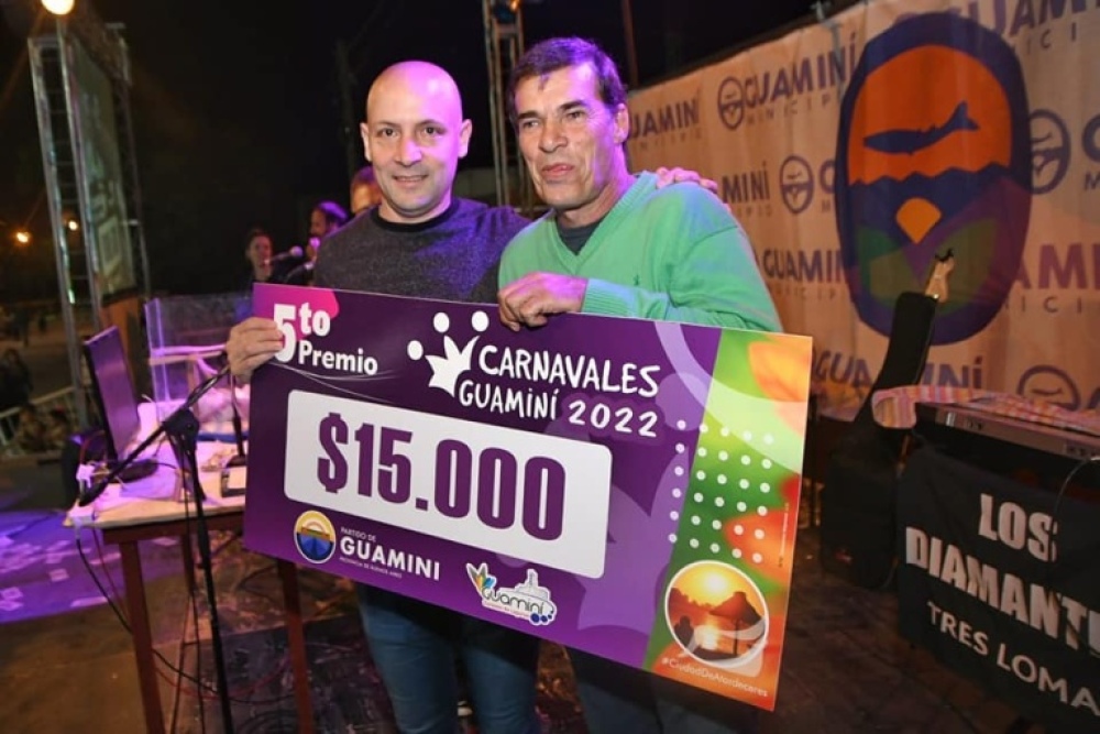 Un suarense ganó 150.000 pesos en la tercer noche del carnaval de Guaminí
