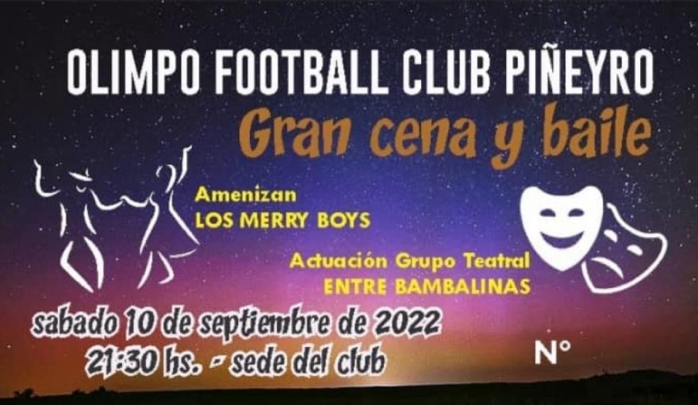 El club Olimpo de Piñeyro prepara una gran cena y show
