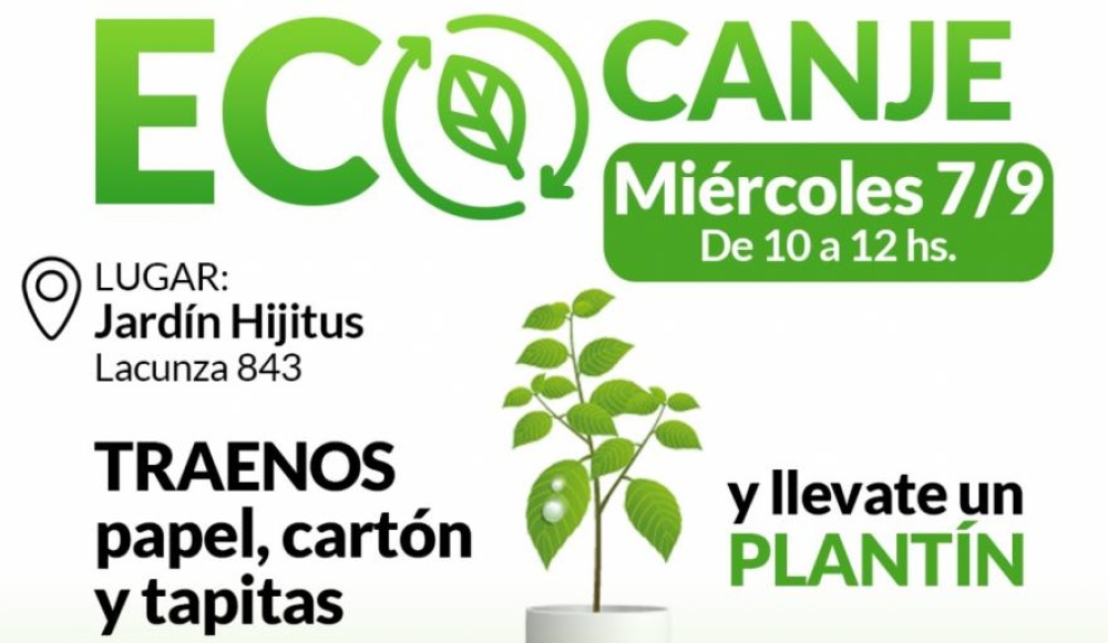 Hoy miércoles, jornada de Eco Canje en el Jardín Hijitus
