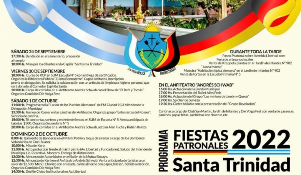El cronograma de Kerb de Santa Trinidad 2022
