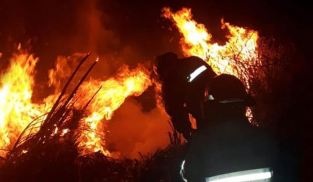 Bomberos de Sierra y Suarez sofocaron un incendio en las banquinas de la ruta 76
