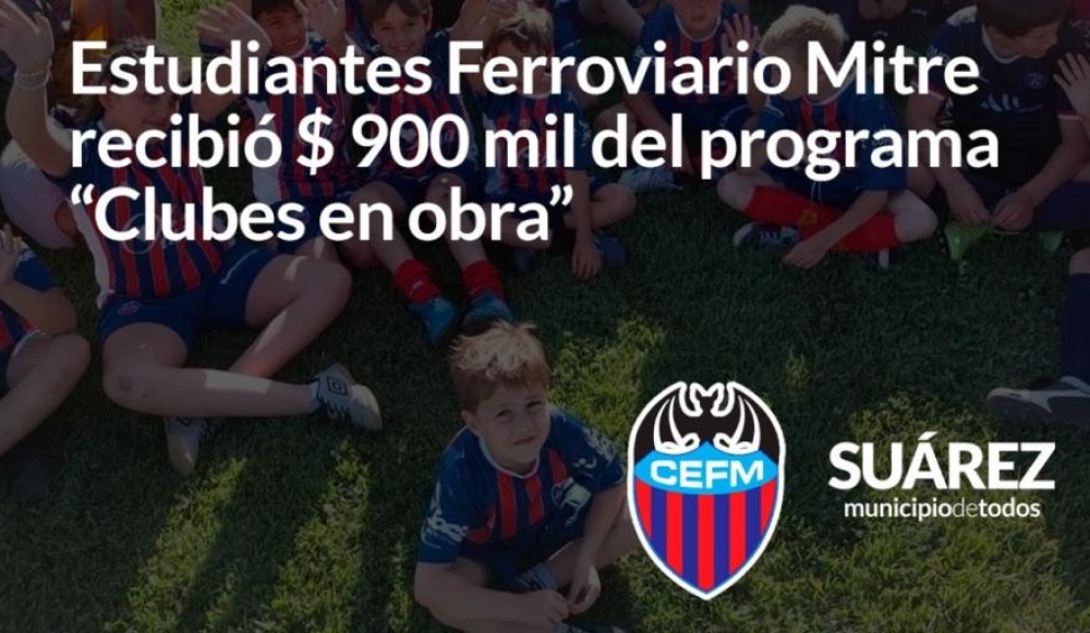Estudiantes Ferroviario Mitre recibió $ 900 mil del programa “Clubes en obra”
