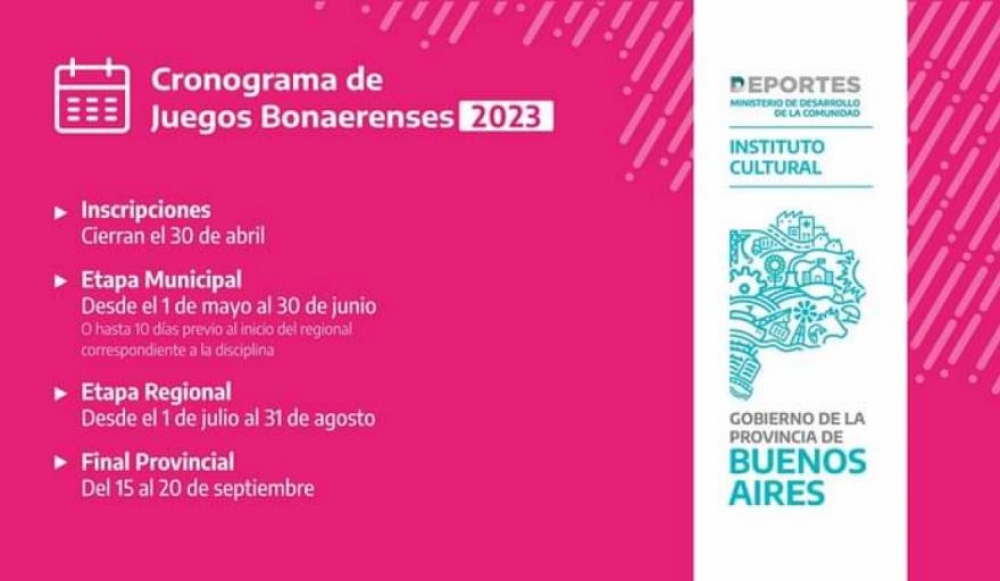 Inscribite en los “Juegos Bonaerenses 2023” modalidad Cultura
