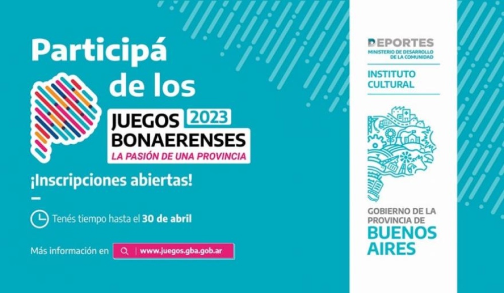 Sigue abierta la inscripción para los Juegos Bonaerenses 2023
