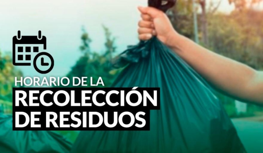 Horario de recolección de residuos los días jueves 25 y viernes 26 de mayo
