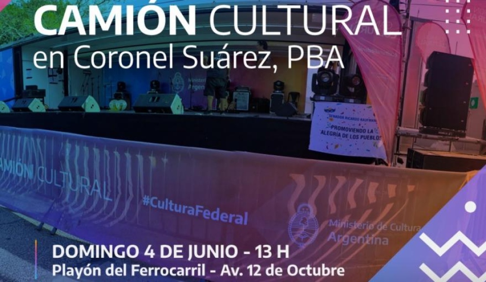 El Camión Cultural sigue recorriendo la Provincia de Buenos Aires y arriba a Suárez
