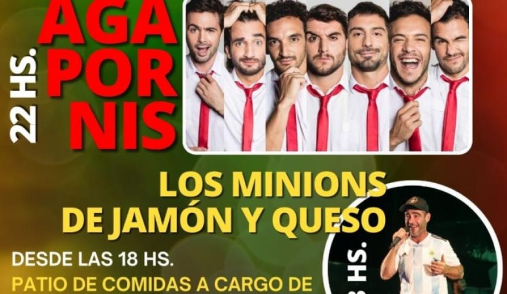 Agapornis y Los Minions de Jamón y Queso animarán la “Coope Fest” en Puan el 25 de noviembre
