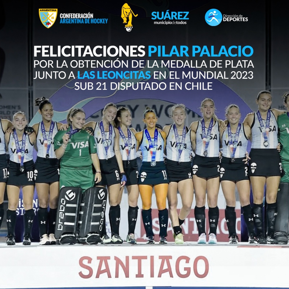El Intendente Moccero felicita a Pilar Palacio por el subcampeonato mundial en Hockey