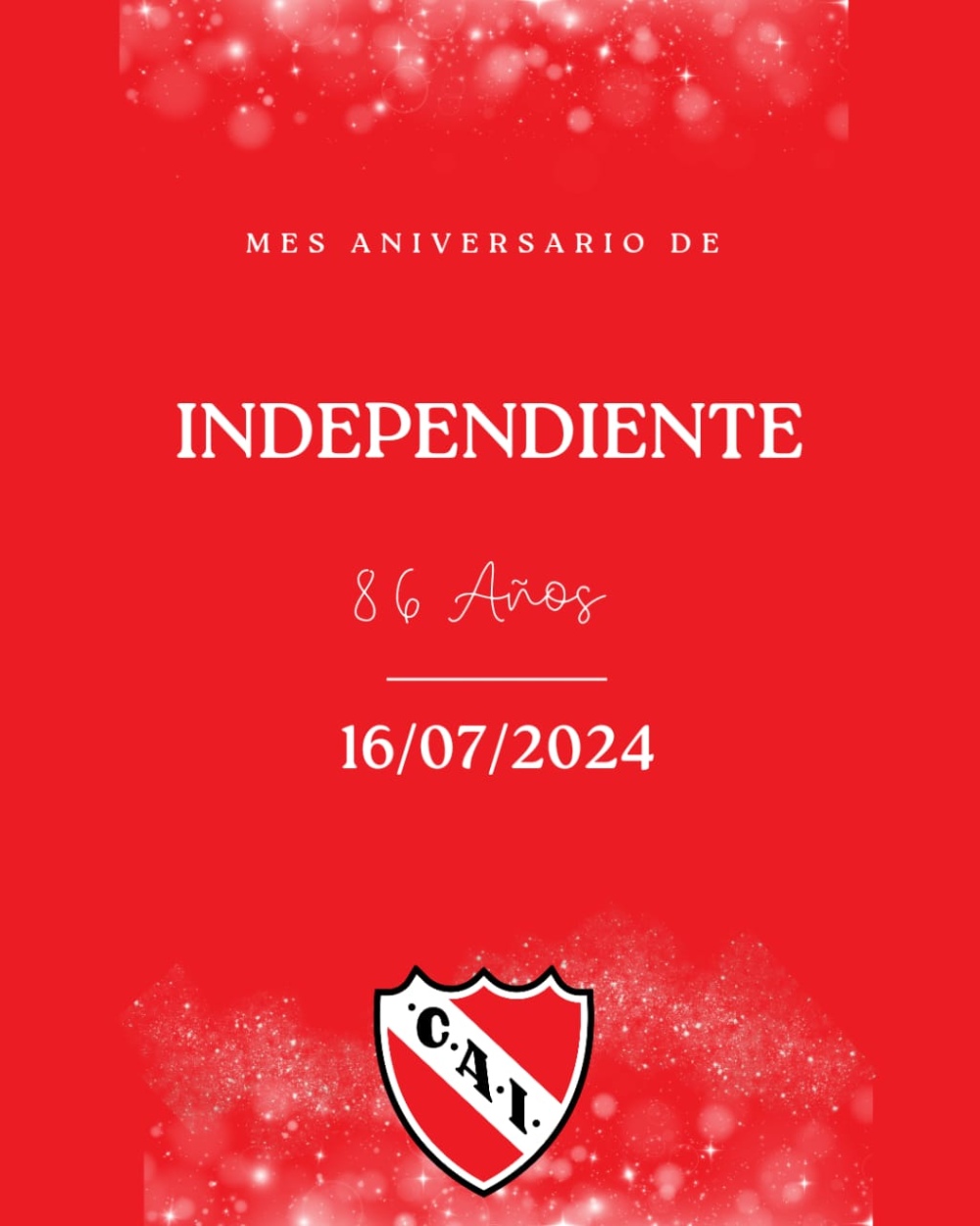 Independiente palpita el mes de su 86°aniversario