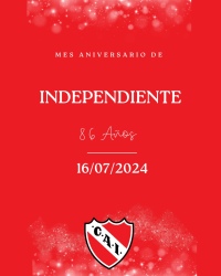 Independiente palpita el mes de su 86°aniversario