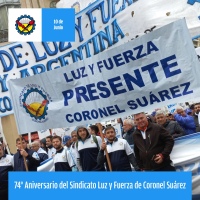 El sindicato regional de trabajadores de Luz y Fuerza de Coronel Suárez conmemoró su 74° aniversario