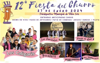 El sábado 27 de enero 12° Fiesta del Churro en Villa Iris