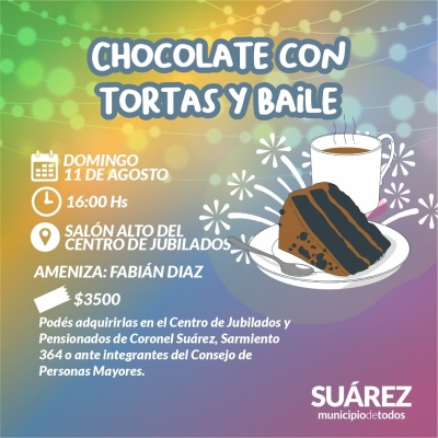 Gran tarde de chocolate con tortas y baile en el Centro de Jubilados de Coronel Suárez