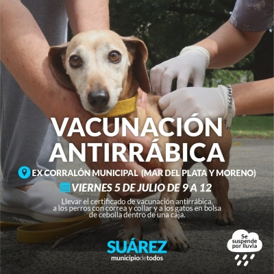 Campaña de vacunación antirrábica en el Ex Corralón Municipal de calle Mar del Plata