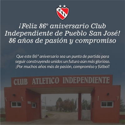 ¡Feliz aniversario club Independiente de San José!